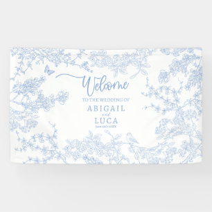Banderoles Bleu Chinoiserie Toile de Jouy Mariage