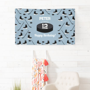 Banderoles Bleu Dusty Bâton de hockey sur glace, Patins Puck 