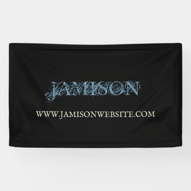 Banderoles Bleu et noir Chic Artsy Nom commercial (Horizontal)