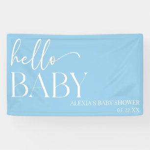 Banderoles Bleu minimaliste Hello Baby shower bébé