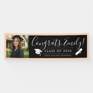 Banderoles BLK & ORANGE 2026 | Graduation Banner with Photo