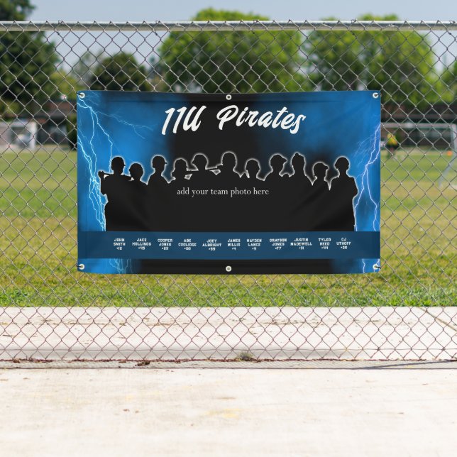 Banderoles Blue Baseball Softball Dugout Banner Sports Équipe (En situation)