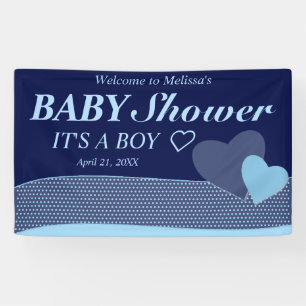Banderoles Blue Hearts C'est un garçon Baby Shower Modern