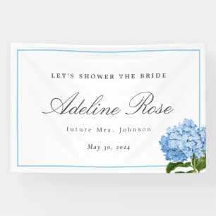 Banderoles Blue Hydrangea Shower the Bride Nom et date