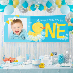 Banderoles Blue Watercolor Canard Oh Quel Amusant Photo Party