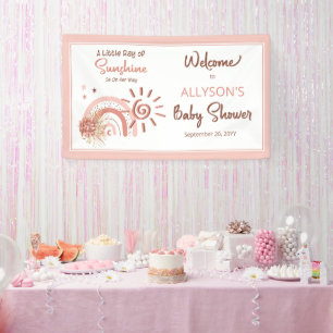 Banderoles Boho A Little Ray of Sunshine Girl Baby shower Ban
