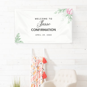 Banderoles Boho Aquarelle Eucalyptus Confirmation de la verdu
