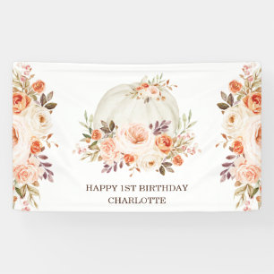 Banderoles Boho automne floral citrouille Joyeux Anniversaire