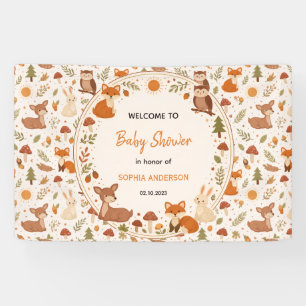 Banderoles Boho Baby Shower Woodland   Animaux de la Forêt Ru