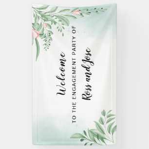 Banderoles Boho Dusty Blue Engagement Party Bienvenue