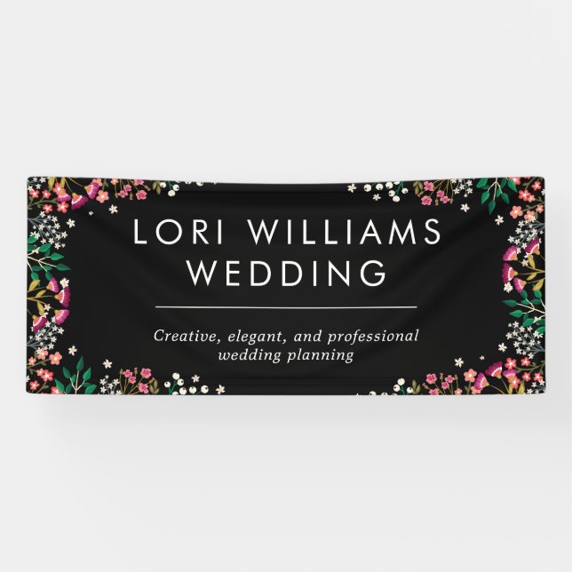 Banderoles Boho Fleurs sauvages - Noir - Nom commercial (Horizontal)