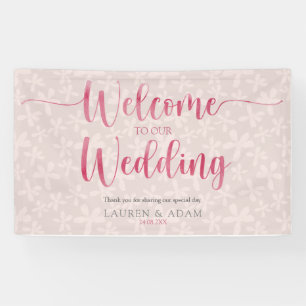 Banderoles Boho Girly Mariage rose
