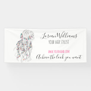 Banderoles Boho moderne noir blanc Wavy Style cheveux floral