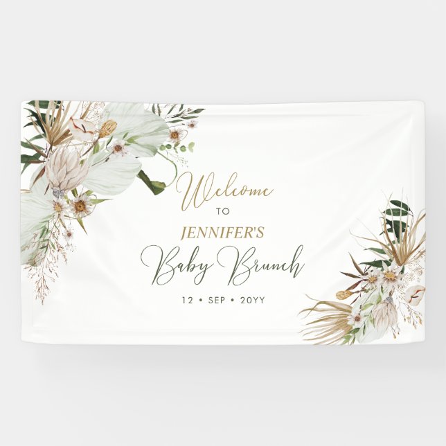 Banderoles Boho Or / Bohemian Baby Brunch Bienvenue (Horizontal)