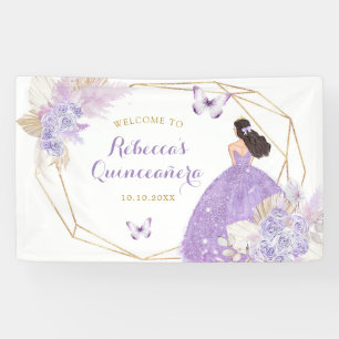 Banderoles Boho papillon violet Princesse Quinceañera Grande