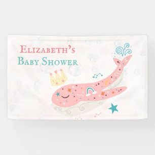 Banderoles Boho Princess Whale Girl Baby shower
