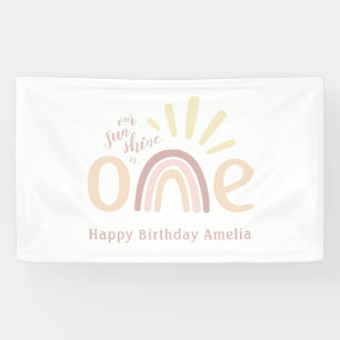 Banderoles Boho Rainbow et Sunshine 1er anniversaire