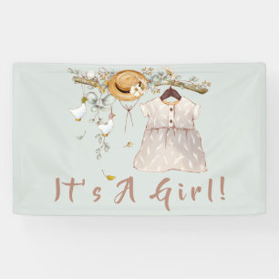 Banderoles Boho Rustic Greenery Girl Baby