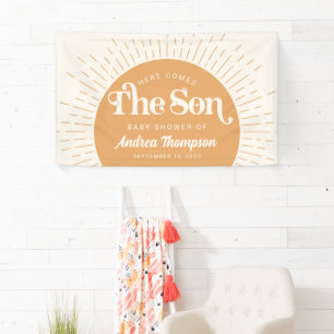 Banderoles Boho Sun Voici le Baby shower Son