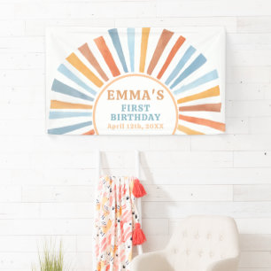 Banderoles Boho Sunshine Soleil Terre Cuite Anniversaire