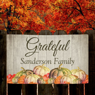 Banderoles BOHO Watercolor Citrouille Fall Thanksgiving Party