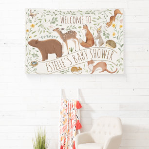 Banderoles Boho Woodland Animaux Forêt Amis Baby Welcome