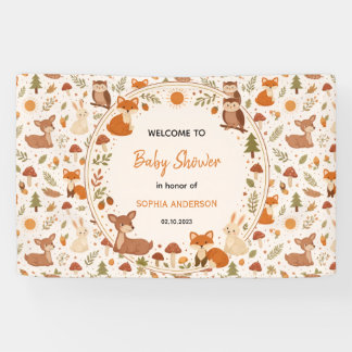 Banderoles Boho Woodland Baby Shower | Rustic Forest Animals 