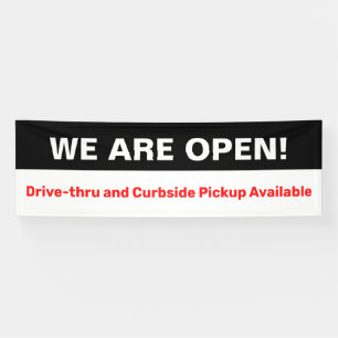 Banderoles Bold Nous sommes Open Drive Through Curbside Pick-