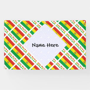 Banderoles Bolivie Drapeau Bolivien Personnalisé Texte Mosaïq