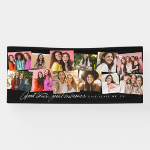 Banderoles Bon temps grands souvenirs fun 12 photo collage