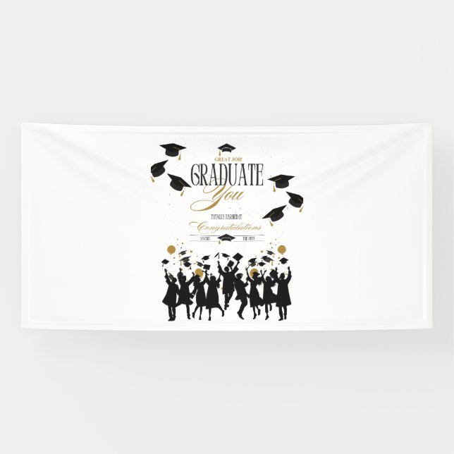 Banderoles Bon Travail, Diplômé ! Heure de célébrer la fête 4 (Horizontal)