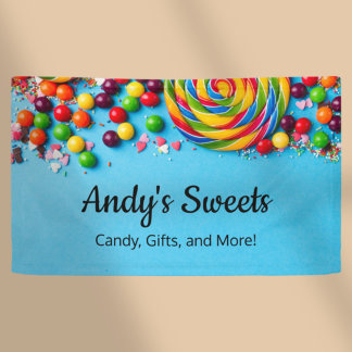Banderoles Bonbons amusants et colorés Magasin de sucreries M