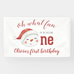 Banderoles Bonhomme de neige de Noël Premier Anniversaire
