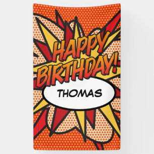 Banderoles BONJOUR D'ANNIVERSAIRE BD Pop Art