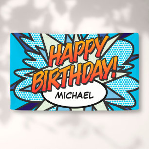 Banderoles BONJOUR D'ANNIVERSAIRE BD Pop Art