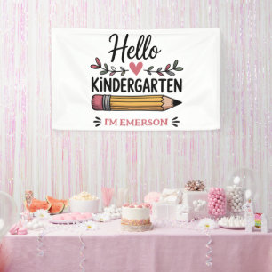 Banderoles Bonjour maternelle personnalisé retour à l'école