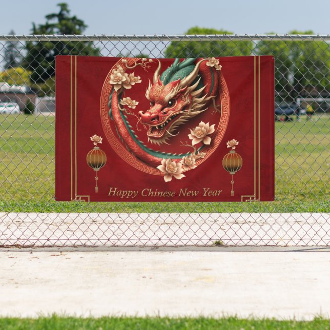 Banderoles Bonne année de dragon chinois (Insitu)