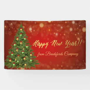 Banderoles Bonne année, Rouge, Arbre de Noël