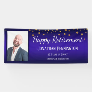Banderoles Bonne retraite avec Gold Confetti One Photo
