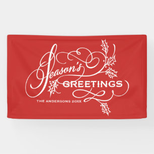 Banderoles Bonnes Fêtes rouges Élégant Fête