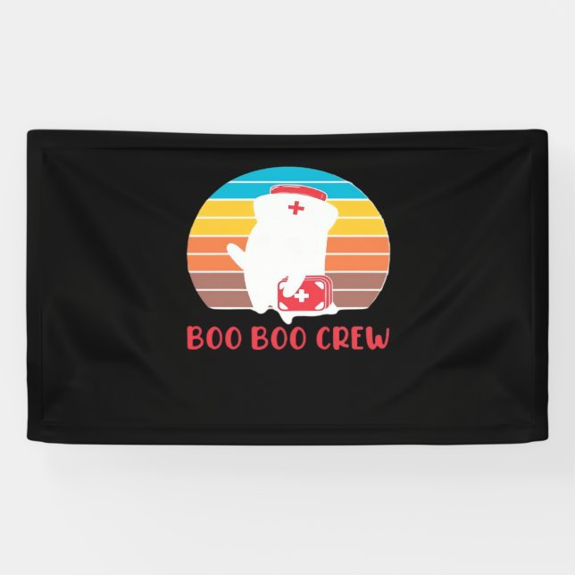 Banderoles Boo Boo Crew Nurse Funny Ghost Halloween Classique (Horizontal)