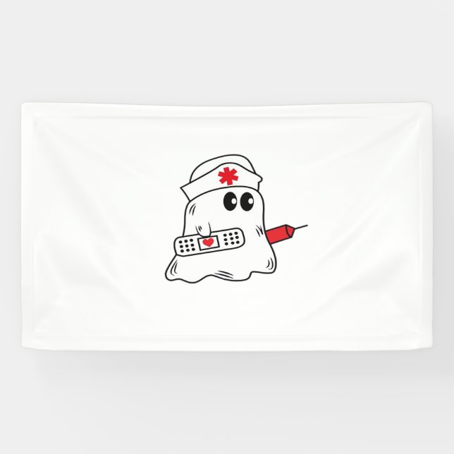 Banderoles Boo Boo Crew Nurse Halloween Ghost Funny Surdimens (Horizontal)
