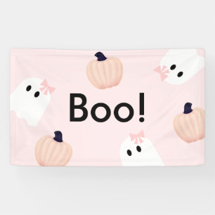 Banderoles Boo Halloween Fantôme Fille Orange Citrouille rose