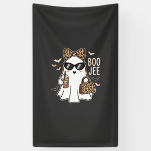 Banderoles Boo Jee Cute Ghost Halloween Leopard Design_1