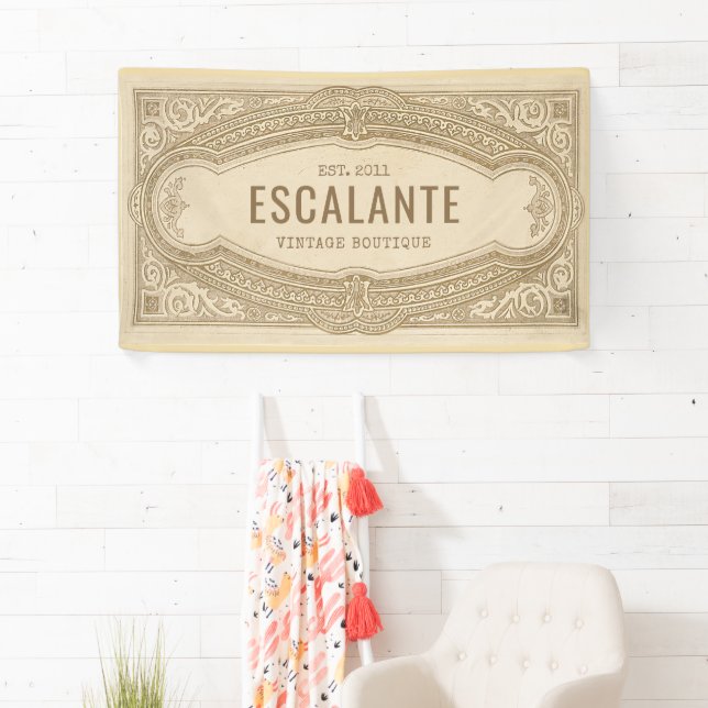 Banderoles Bordure crémeuse vintage Retro (En situation)