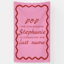 Bordure ondulée rose et rouge Pop le Champagne