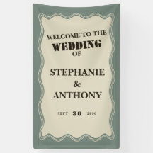 Bordure ondulée vintage inspirée sur Mariage vert 