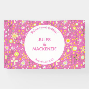 Banderoles Botanique rose clair Fleur sauvage Floral