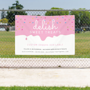 Banderoles Boulangerie CUSTOM Frosting Drip arroses colorées 