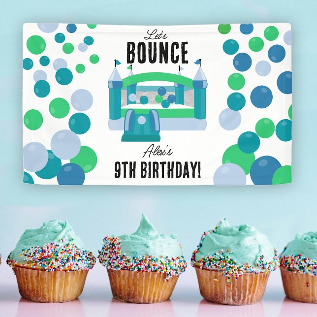 Banderoles Bounce House Jumping Castle Boys fête d'anniversai (Bounce House Jumping Castle Boys Birthday Party Banner)